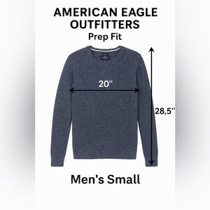 American Eagle Outfitters Prep Fit Blue Marled Knit Sweater Men’s Small